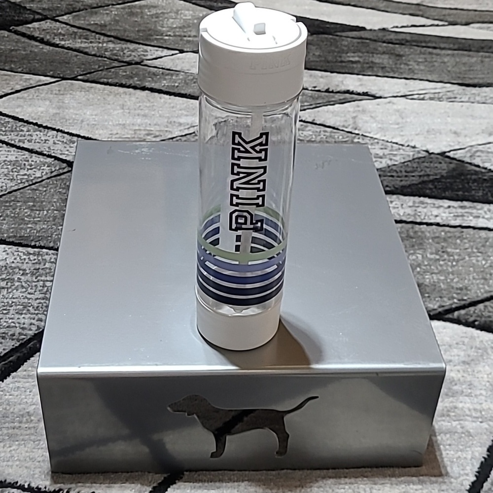 VINTAGE VS PINK STRIPE  LOGO WATER BOTTLE
